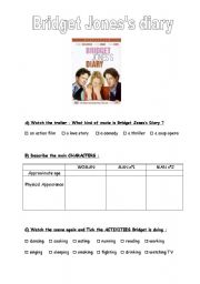 English Worksheet: BRIDGET JONES + NEW YEARS RESOLUTIONS  (2 pages)