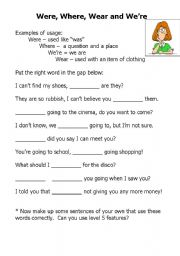 English Worksheet: were where were