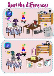 English Worksheet: Spot the differences and write THERE IS/SRE sentences. TECHNOLOGY and machines.