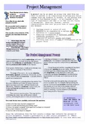 English Worksheet: Project Management