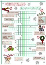 English Worksheet: Christmas Crossword