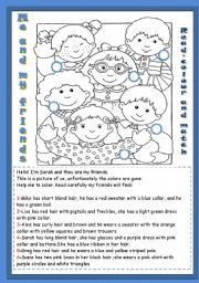 English Worksheet: Me and my friends *editable*