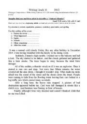 English Worksheet: writing