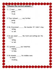 English Worksheet: gerund or infinitive