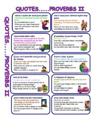 English Worksheet: QUOTES AND PROVERBS