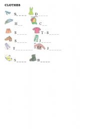 English Worksheet: CLOTHES