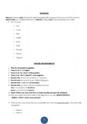 English Worksheet: modal verbs