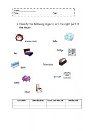 English worksheet: The house