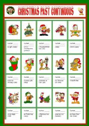 English Worksheet: CHRISTMAS PAST CONTINUOUS WITH GARFIELD - EDITABLE - KEY INCLUDED