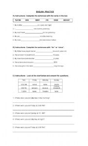 English worksheet: ENGLISH PRACTICE