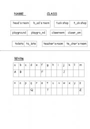English worksheet: alphabet letters