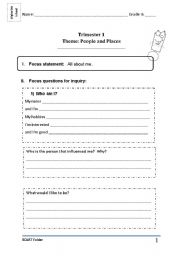 English Worksheet: Project Planning: People and Places