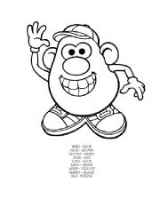 English Worksheet: Mr. Potato Head Colouring Sheet