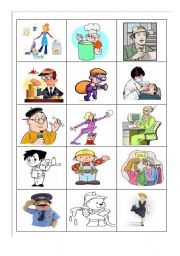 English Worksheet: Jobs Pelmanism (pics and words)