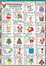 CHRISTMAS GRAMMAR QUIZ (KEY INCLUDED)