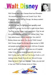 English Worksheet: Walt Disney