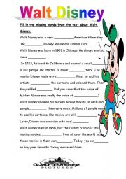English Worksheet: Walt Disney part 2