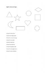 English Worksheet: English colours and shapes