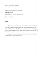 English Worksheet: Writing a Blurb for the Back Over