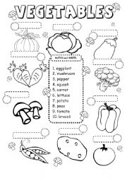 English Worksheet: VEGETABLE 