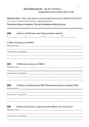 English Worksheet: This Green House