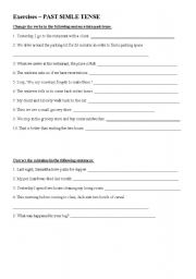 English worksheet: Past Simple exercise