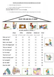 English Worksheet: What type are you at home