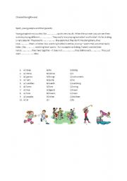 English Worksheet: choose the right word 