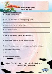 English Worksheet: Vincent Van Gogh