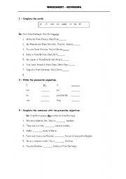 English Worksheet: REVISIONS - verb to be