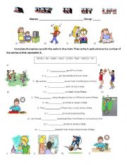 English Worksheet: Daily life sentences