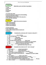 body care worksheet