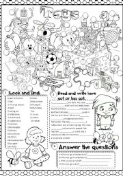 English Worksheet: toys