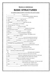 English Worksheet: Verbal Tenses - review