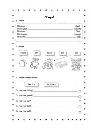 English Worksheet: Toys