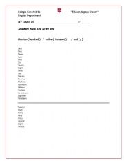 English Worksheet: practice the numbers