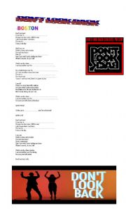 English worksheet: song - dont look back