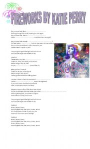 English Worksheet: fireworks katy perry