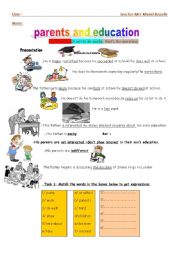 English Worksheet: parents and education