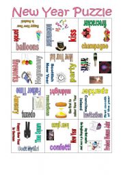 English Worksheet: Puzzle New Year