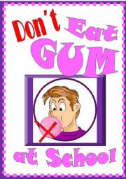 English Worksheet: Dont eat gum
