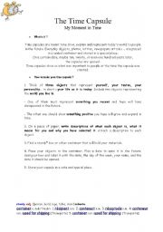 English worksheet: TIME CAPSULE ACTIVITY