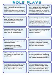 English Worksheet: Speaking series: ROLE PLAYS