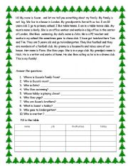 English Worksheet: family