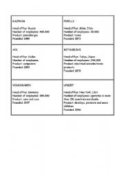 English worksheet: Company Profile Cards_Busyness English