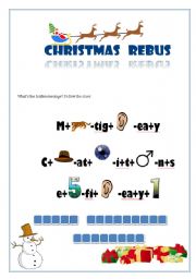 English Worksheet: Christmas rebus