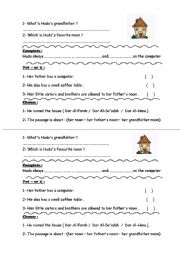 English Worksheet: Questions about a reading passage