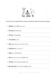English Worksheet: He, she or it? 