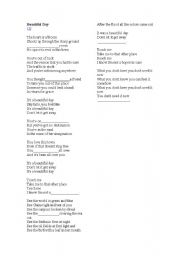 English worksheet: Beautiful day (U2 Song)