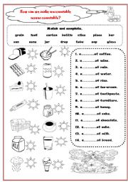 English Worksheet: make uncountable nouns countable